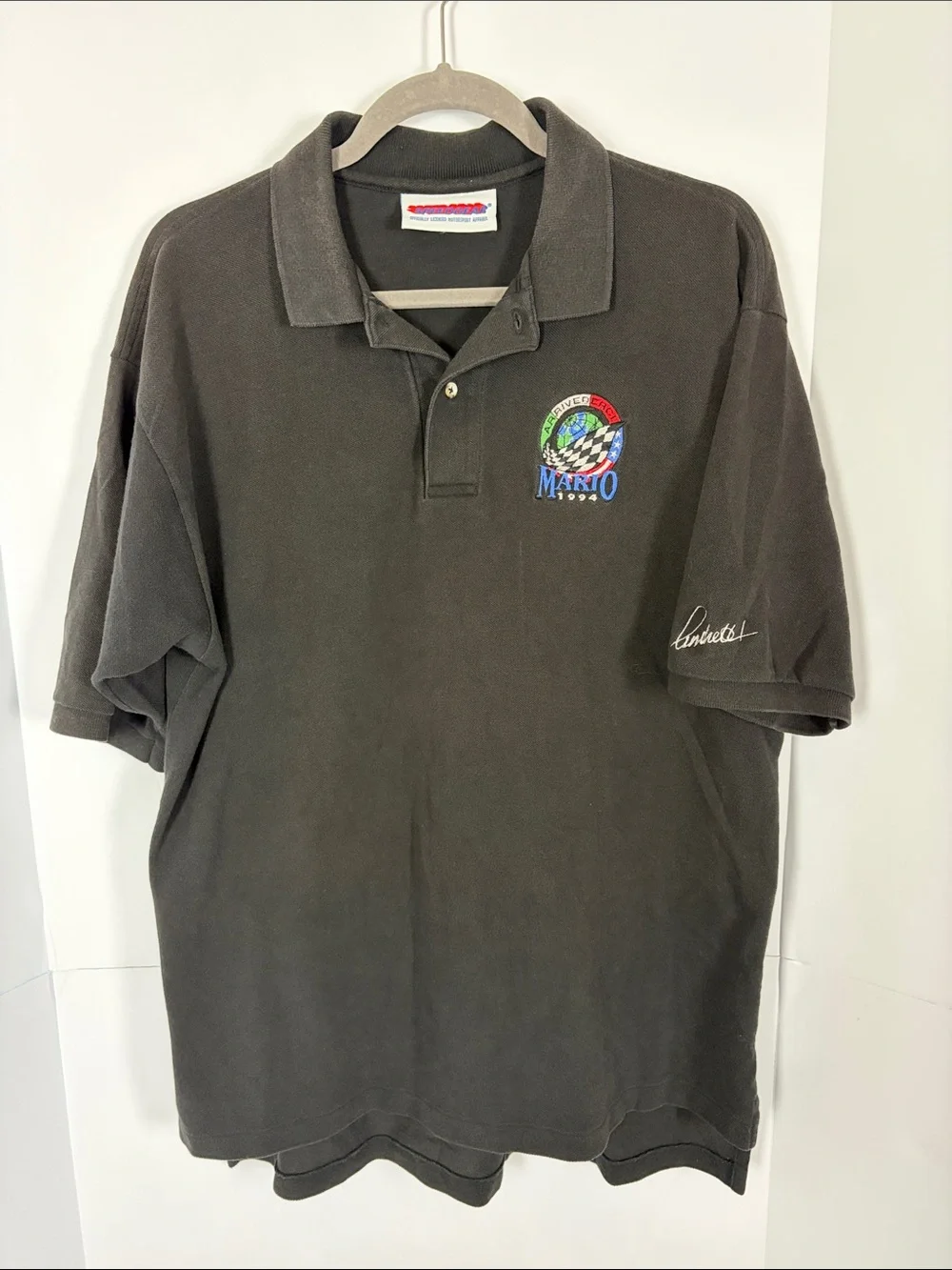 Vintage 1994 Mario Andretti Arrivederci Racing Speedgear Polo XL USA Indycar
